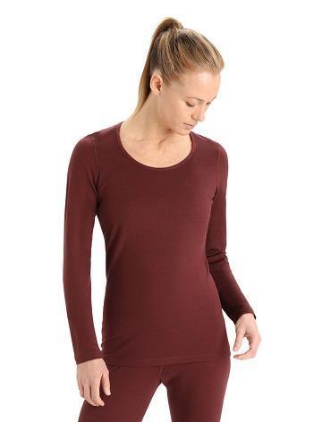 One Piece & Sets Icebreaker Merino 200 Oasis Long Sleeve Scoop Neck Thermal Top Damskie Czerwone | PL 1174SGLO